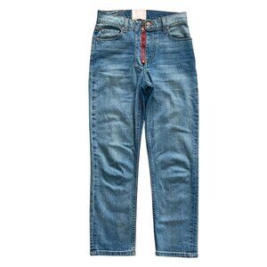 Revice Jeans Womens 26 Blue Heart Patch Straight Leg Denim Made USA Mid Rise